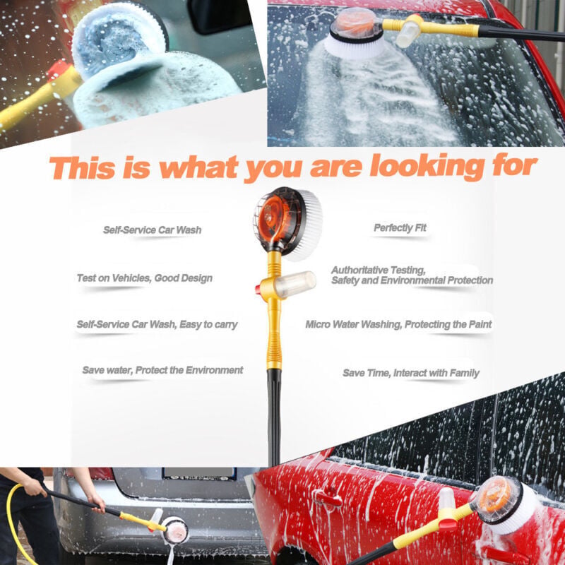 🚗 360° Long-Handle Car Wash Brush | Soft-Bristle Precision Cleaning Brush – Suitable for Exterior Washing of Sedans, Trucks, SUVs, and RVs