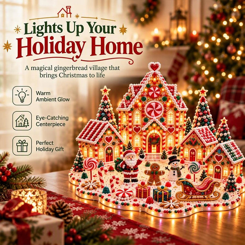 ✨Light Up Christmas Gingerbread House Diamond Painting Kit