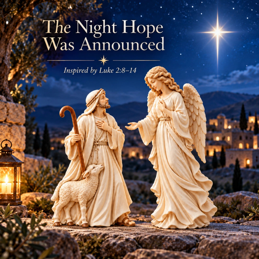 ✨ Shepherd and Angel Figurine Set – Religious Christmas Decorative Statues