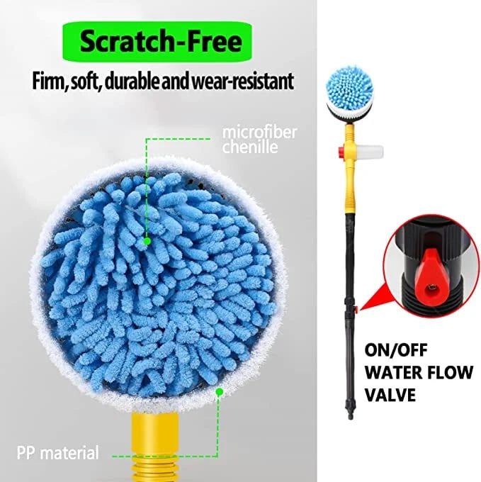 🚗 360° Long-Handle Car Wash Brush | Soft-Bristle Precision Cleaning Brush – Suitable for Exterior Washing of Sedans, Trucks, SUVs, and RVs