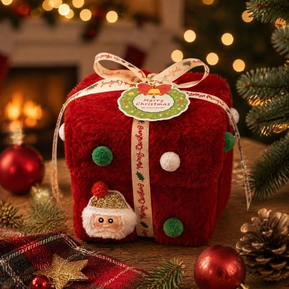 ✨ Christmas Plush Decorative Present Box for Small Gifts