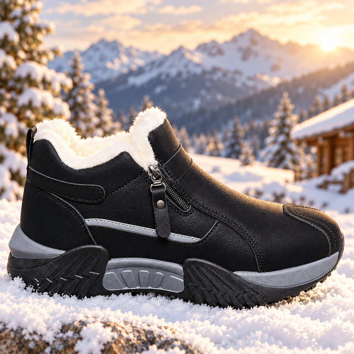 🥾 Anti Slip Warm Fur Lined Outdoor Winter Boots