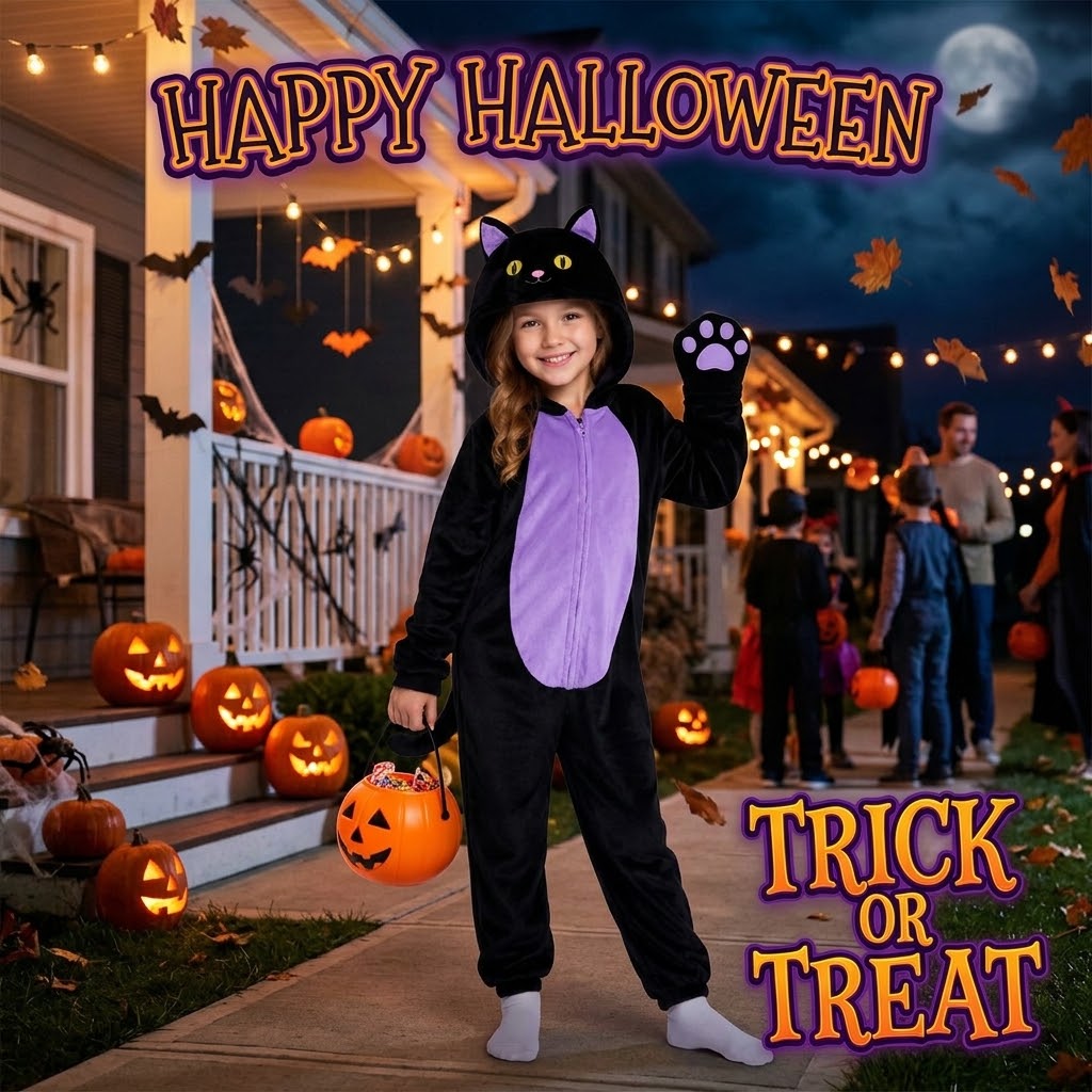 🐈⬛Black Cat Costume for Girls - Halloween Costume for Kids Role Play