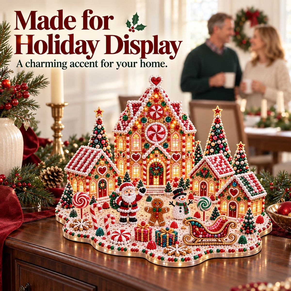 ✨Light Up Christmas Gingerbread House Diamond Painting Kit