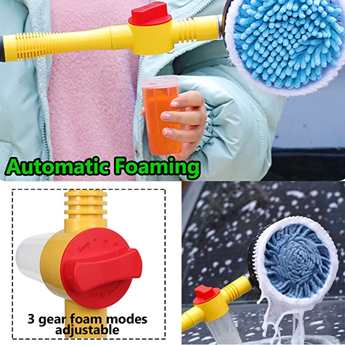 🚗 360° Long-Handle Car Wash Brush | Soft-Bristle Precision Cleaning Brush – Suitable for Exterior Washing of Sedans, Trucks, SUVs, and RVs