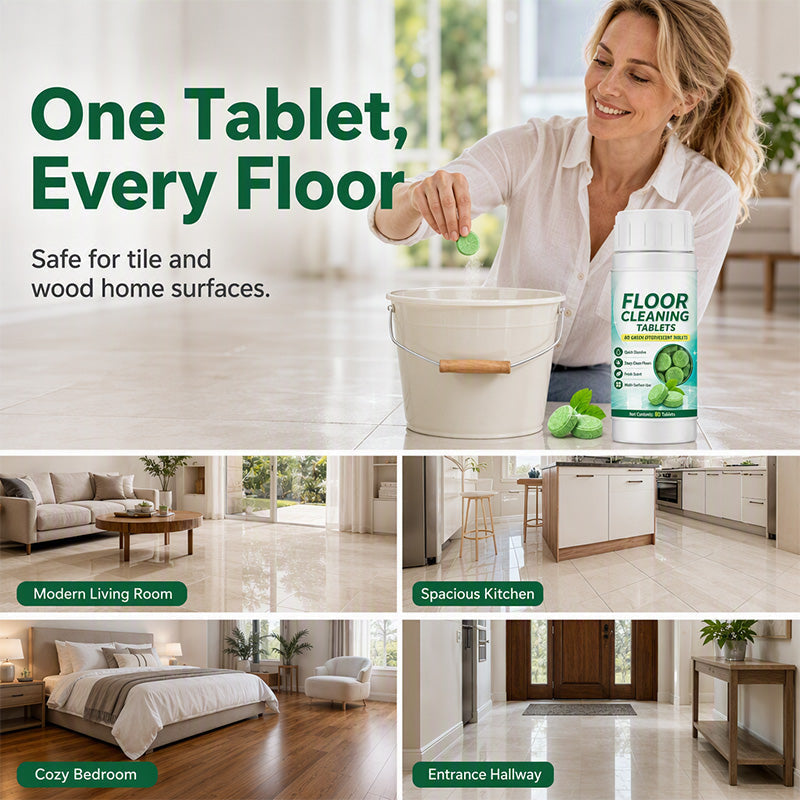 💧🧹 Floor Cleaning Effervescent Tablets – Just Drop, Dissolve & Mop! 80 Pcs for Tile, Wood & Marble