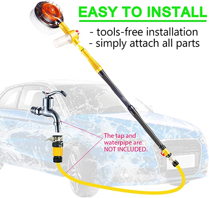 🚗 360° Long-Handle Car Wash Brush | Soft-Bristle Precision Cleaning Brush – Suitable for Exterior Washing of Sedans, Trucks, SUVs, and RVs