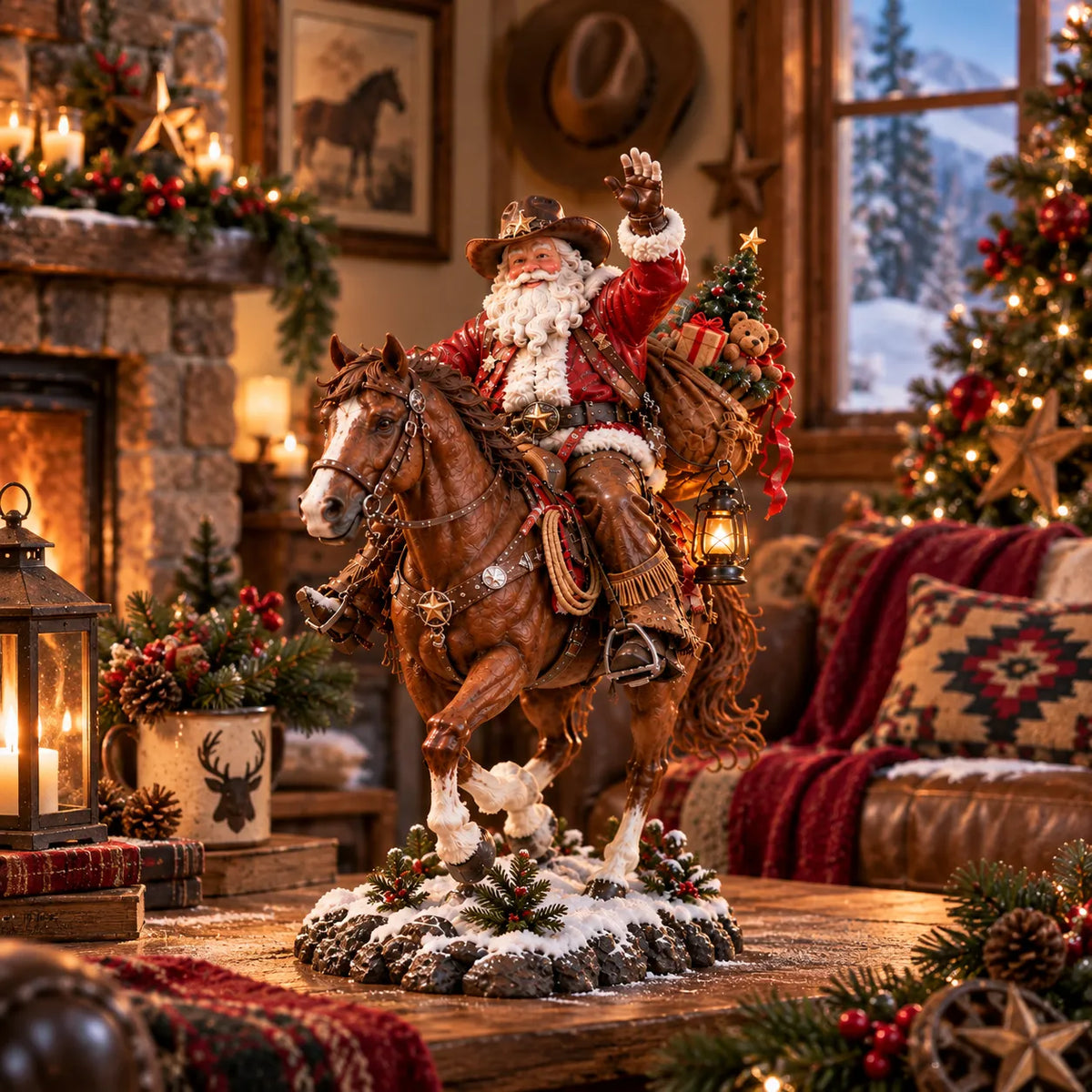 🤠 Western Cowboy Santa Christmas Figurine