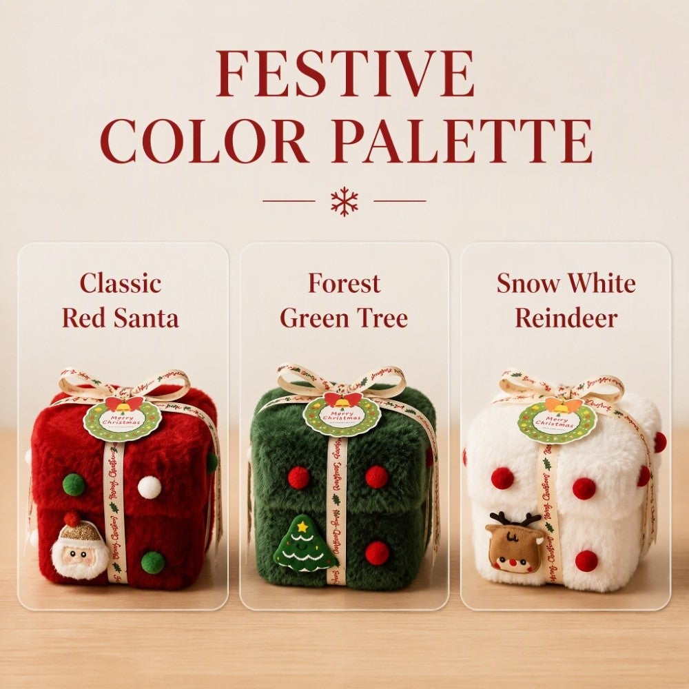 ✨ Christmas Plush Decorative Present Box for Small Gifts