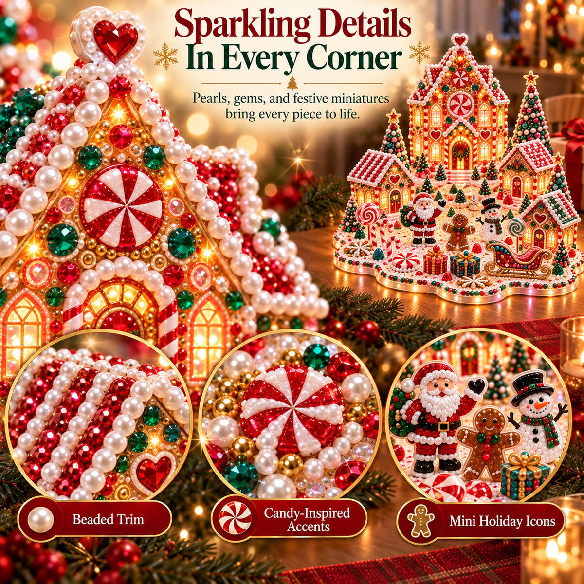 ✨Light Up Christmas Gingerbread House Diamond Painting Kit