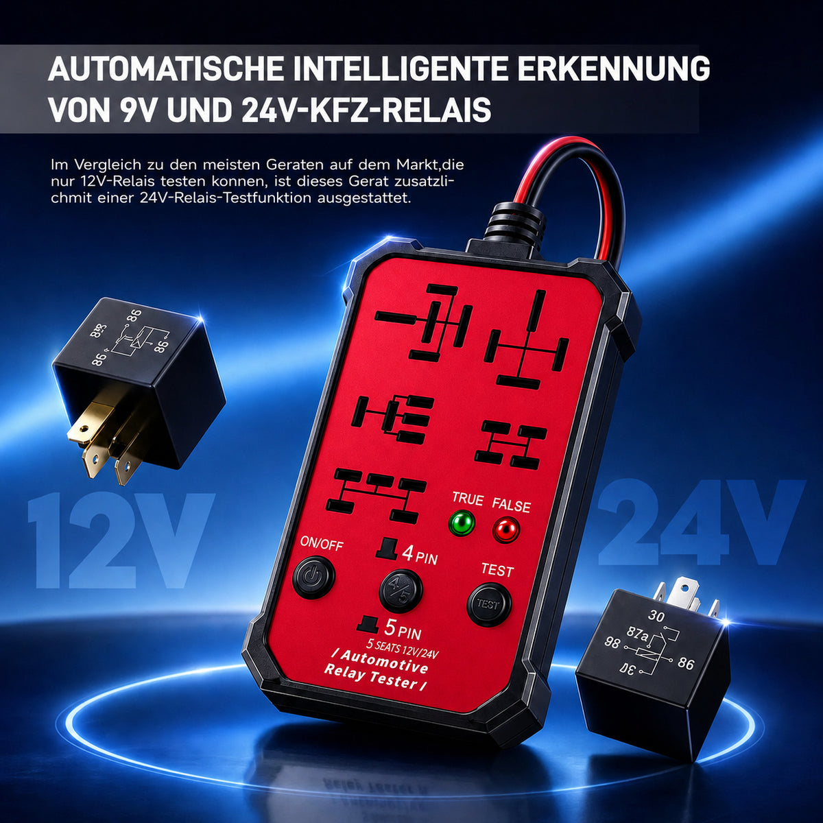š„2026 New upgrade 12V/24V Universal Relay Tester | Professional 5-Pin Auto Diagnostic Tool
