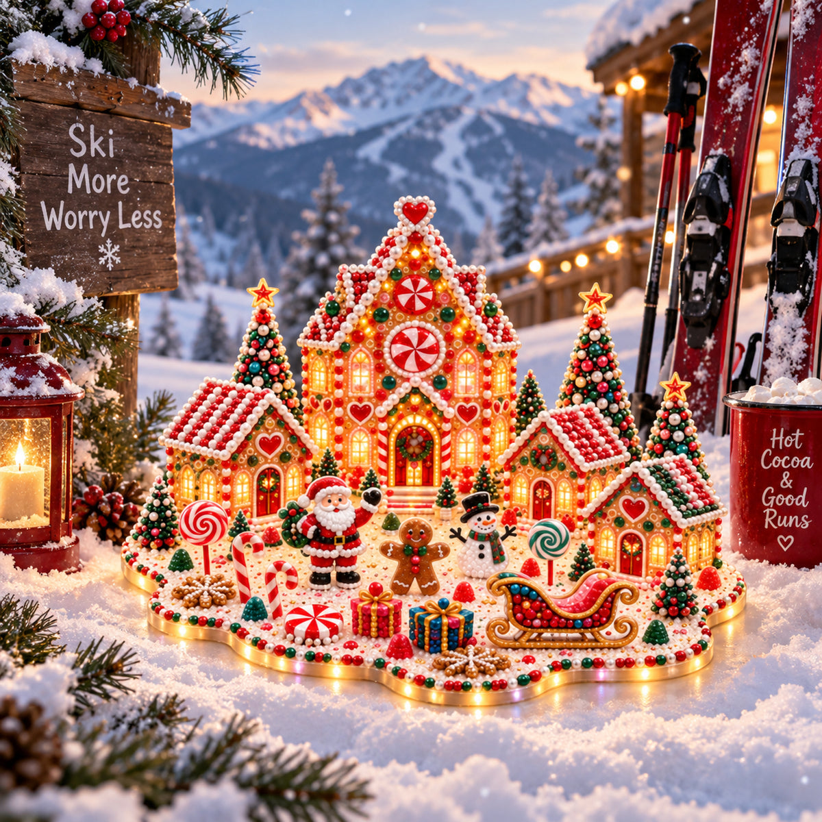 ✨Light Up Christmas Gingerbread House Diamond Painting Kit