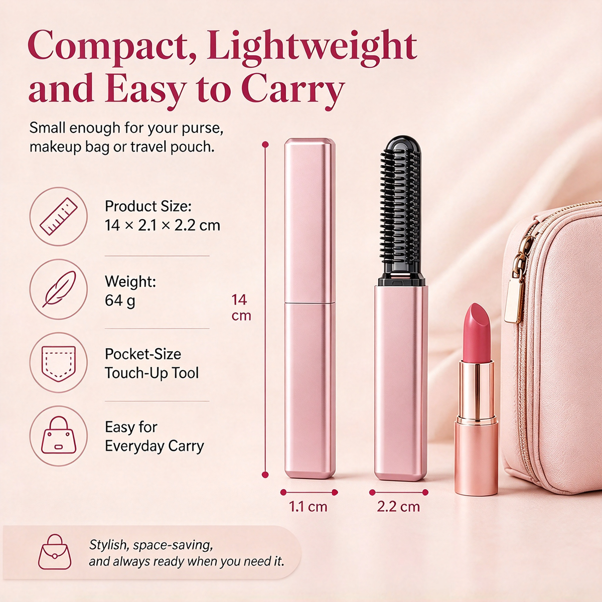 ✨ Portable Cordless Bang Styling Comb