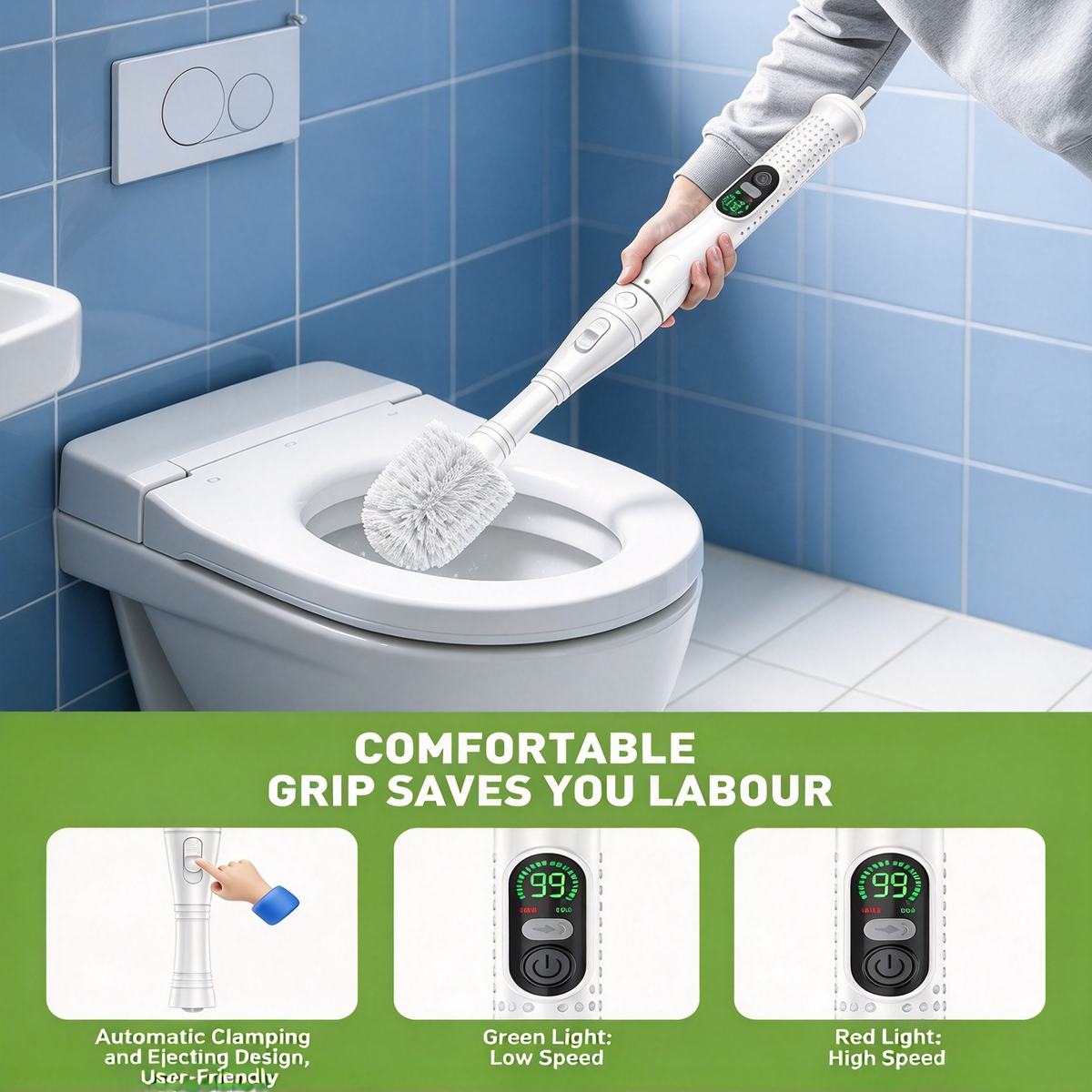 🧼 Electric Toilet Brush, Rechargeable 360° Cleaning Brush