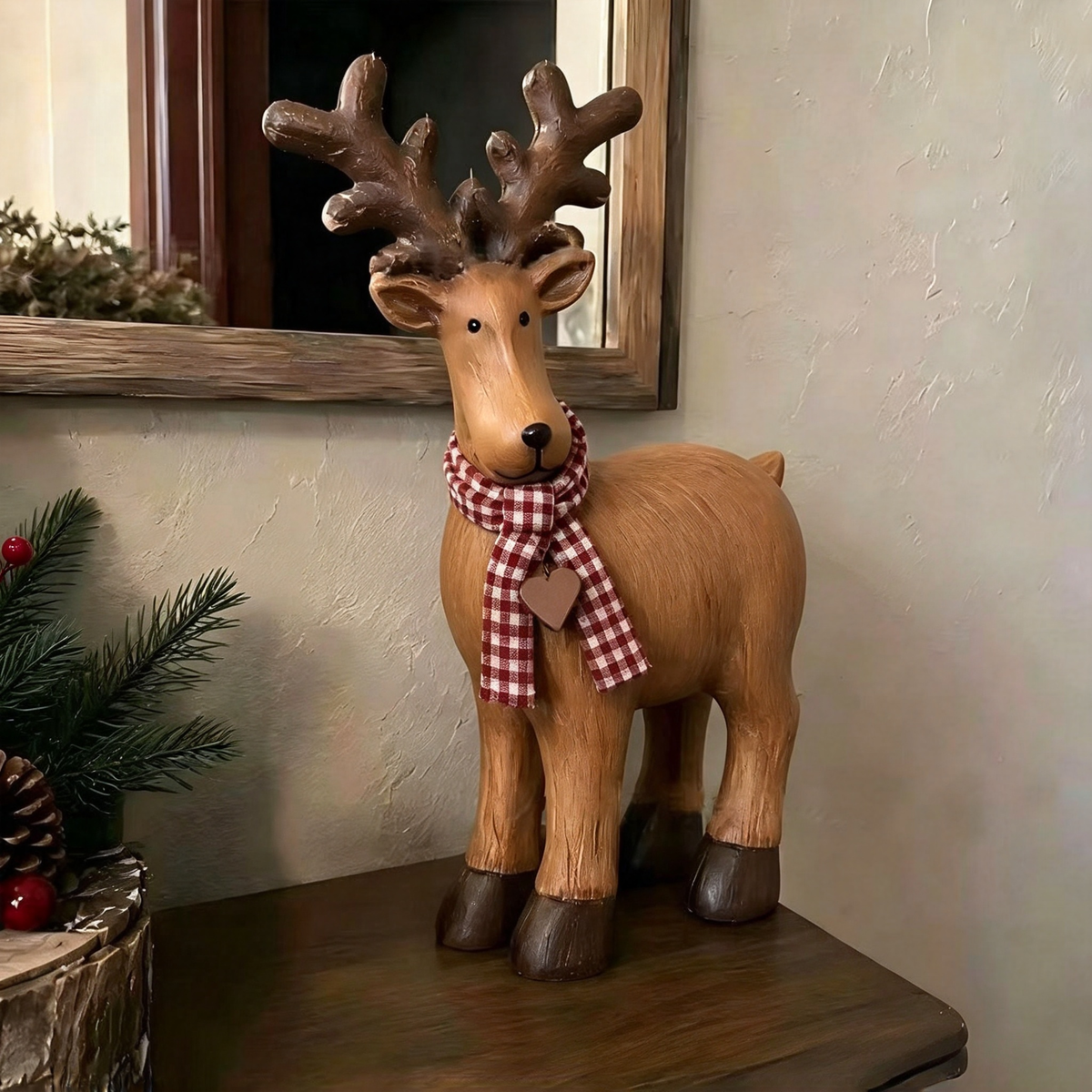 🦌 Solid Wood Christmas Reindeer Tabletop Decor