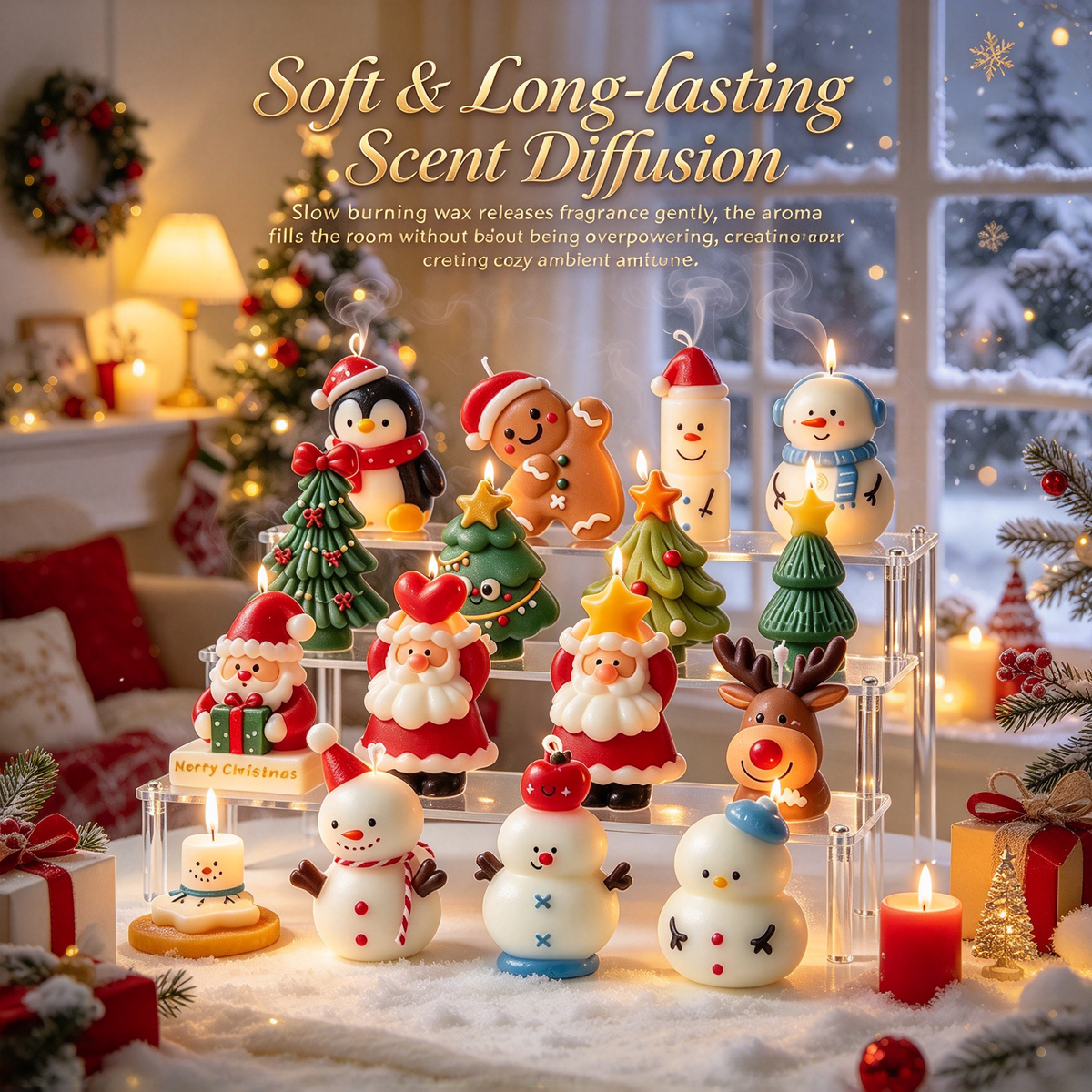 🎄Cute Christmas Character Scented Candle Holiday Decor