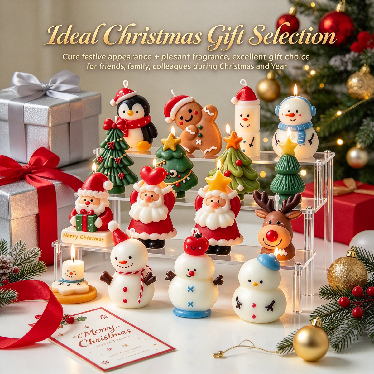🎄Cute Christmas Character Scented Candle Holiday Decor