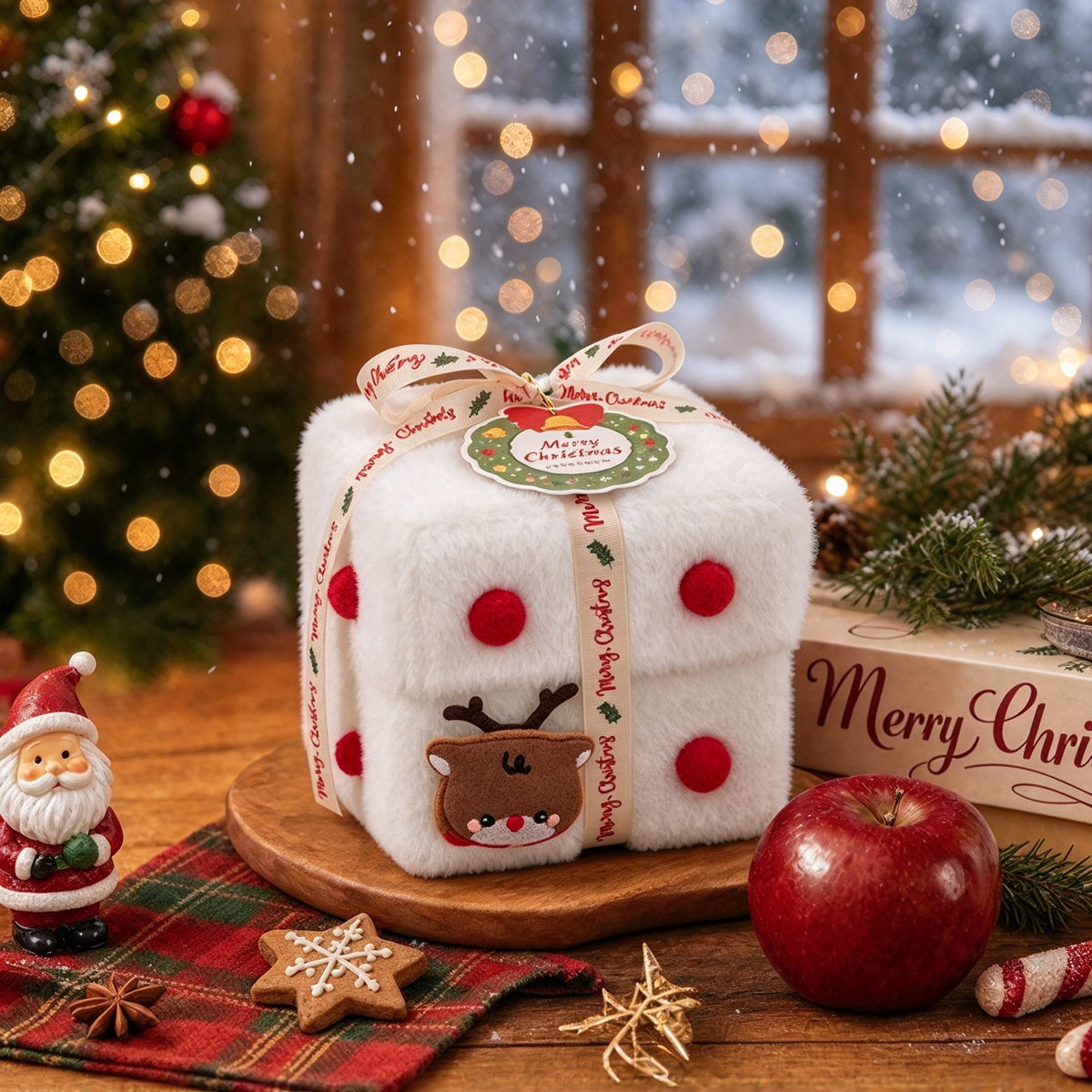 ✨ Christmas Plush Decorative Present Box for Small Gifts