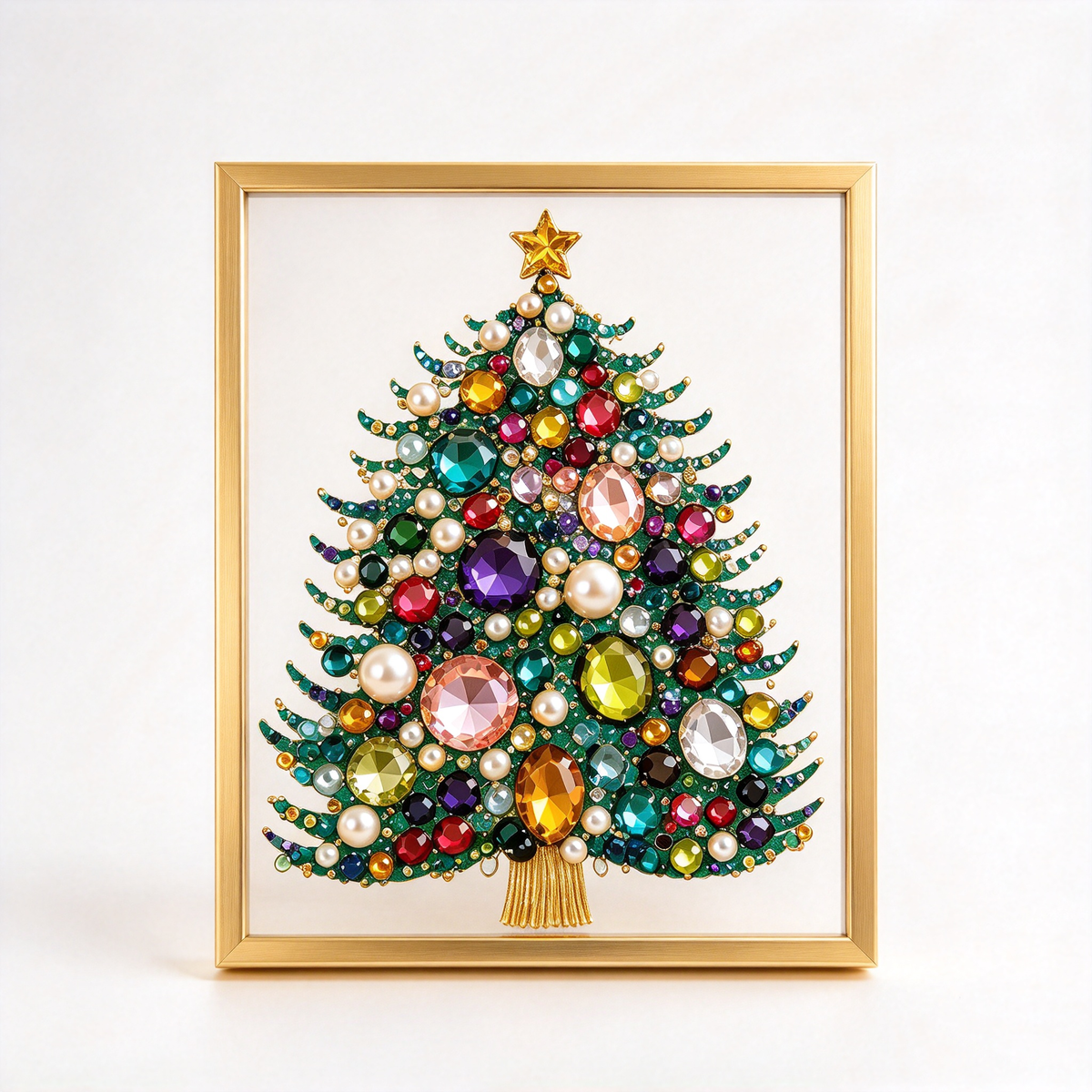 ✨🎁 Jewel & Pearl Christmas Tree DIY Painting Craft Kit