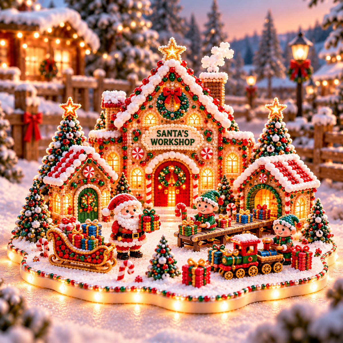 ✨Light Up Christmas Gingerbread House Diamond Painting Kit
