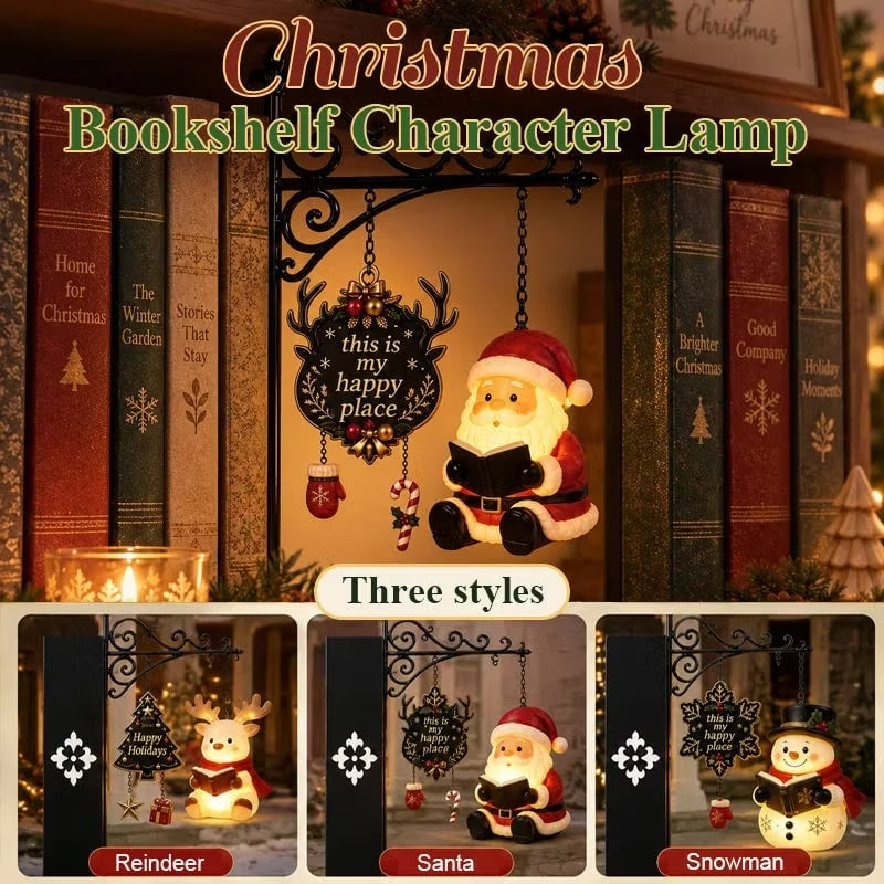 🦌Santa Reindeer Snowman Bookshelf LED Hanging Lamp