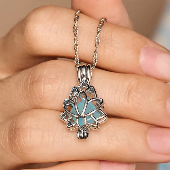 ✨ Glow In The Dark Lotus Pendant Necklace