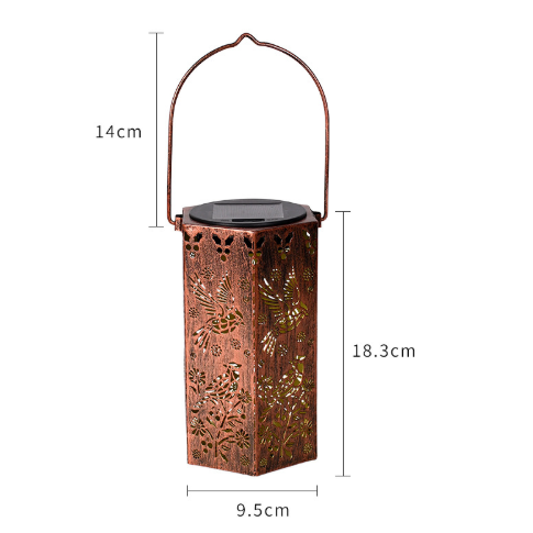 🦋 Solar Garden Lights with Shadow Effect - Bronze Hanging Lanterns for Backyard Decor