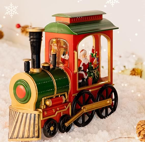 🎄Christmas train ornament with snowflake lights❄️