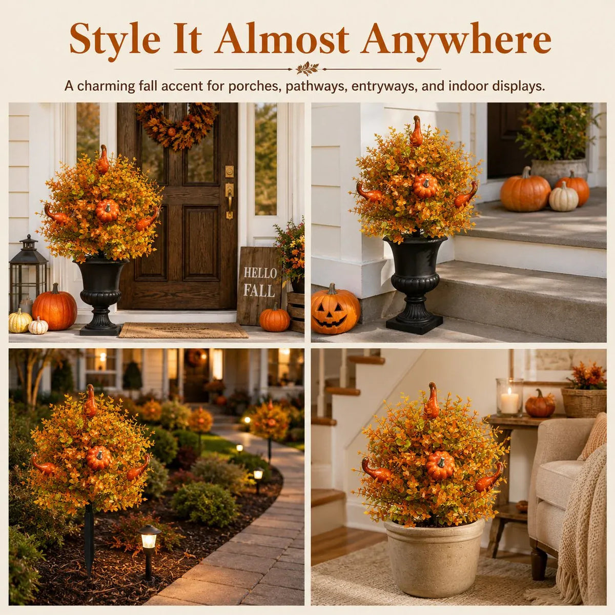 š„ Artificial Fall Pumpkin Tree Stakes