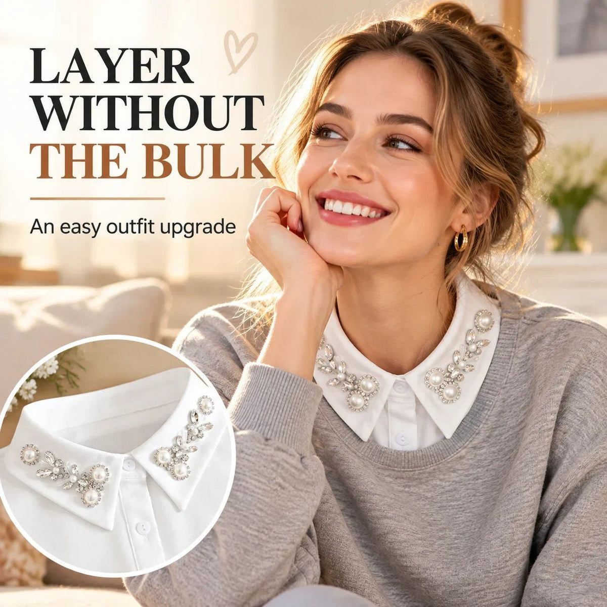 🔥 Holiday Celebration 50% OFF ✨Jeweled Detachable Collar -Add Instant Elegance 💎