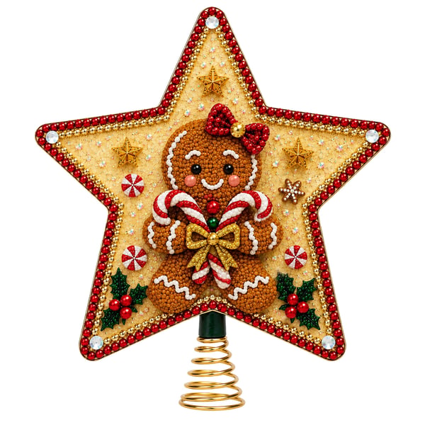 ✨DIY Santa Star Diamond Art Christmas Tree Topper
