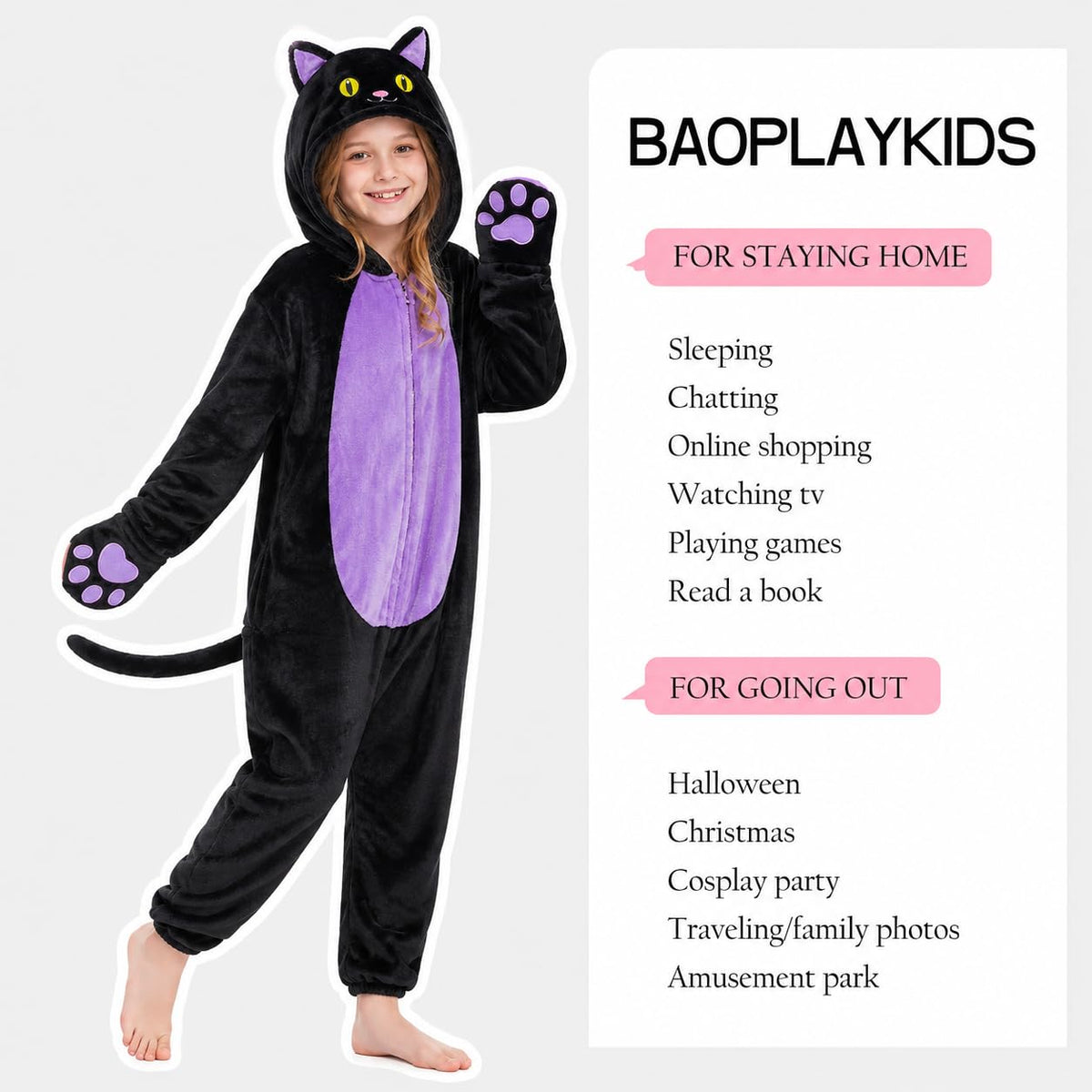🐈⬛Black Cat Costume for Girls - Halloween Costume for Kids Role Play