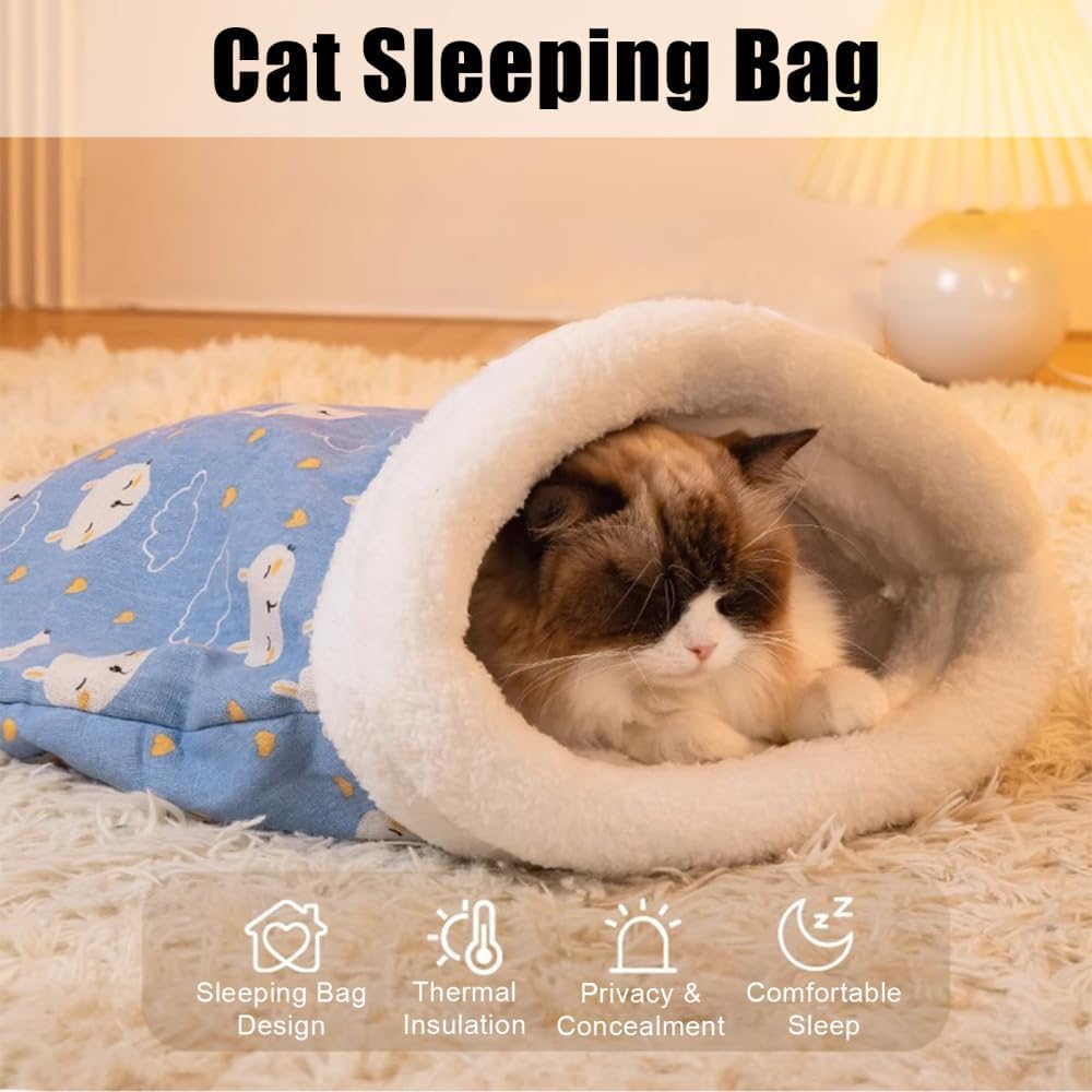 🐱🔥Warm Plush Cat Sleeping Bag