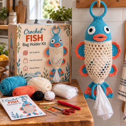 🐥Crochet Animal Bag Holder DIY Kit – Cute & Functional Hanging Storage Craft Kit
