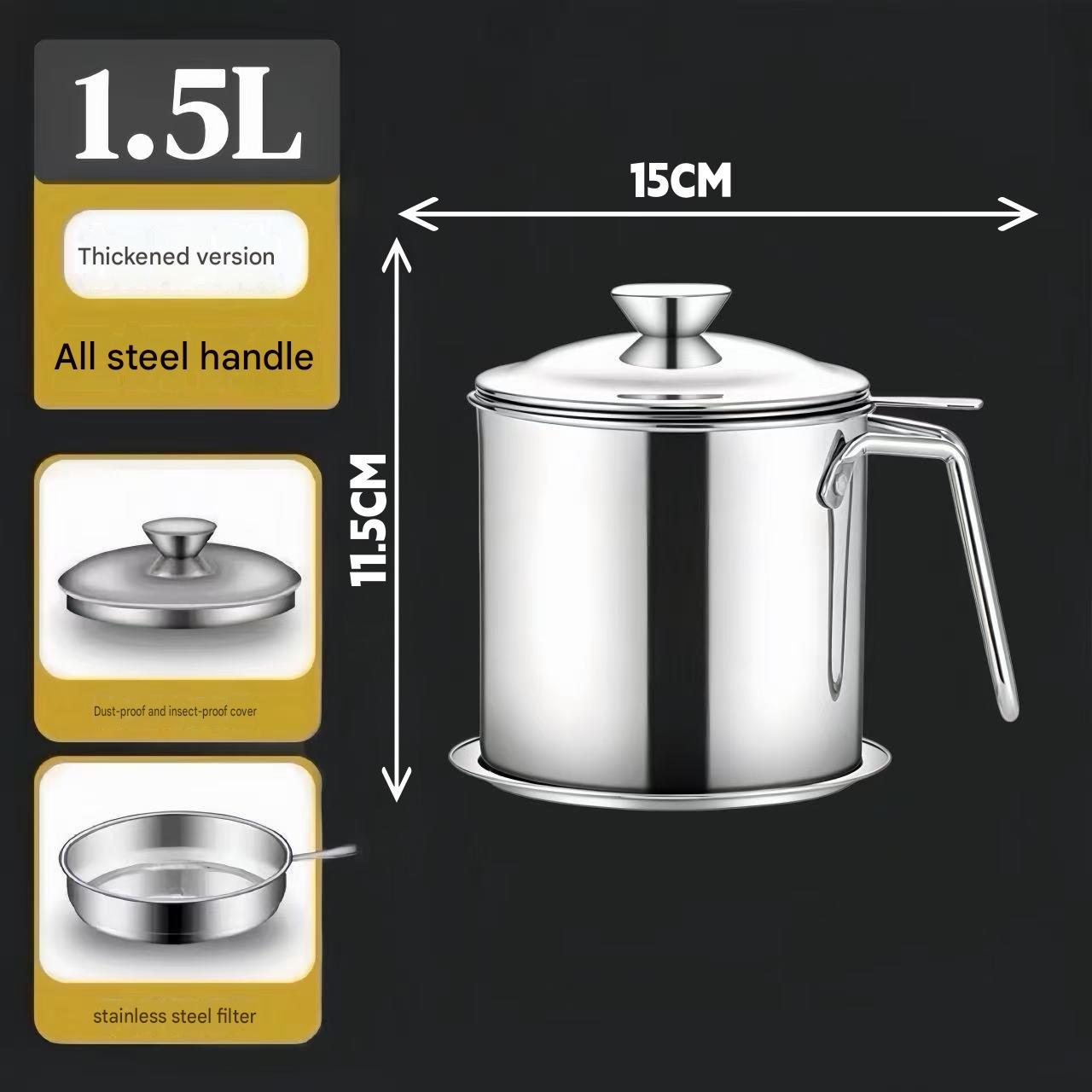 Stainless steel oil filtering pot