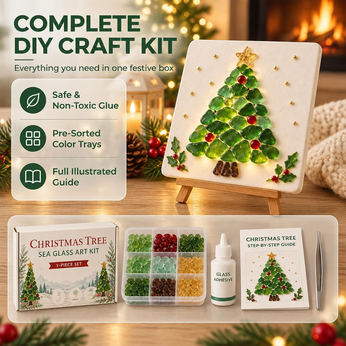 🎄Christmas Sea Glass Art Kit