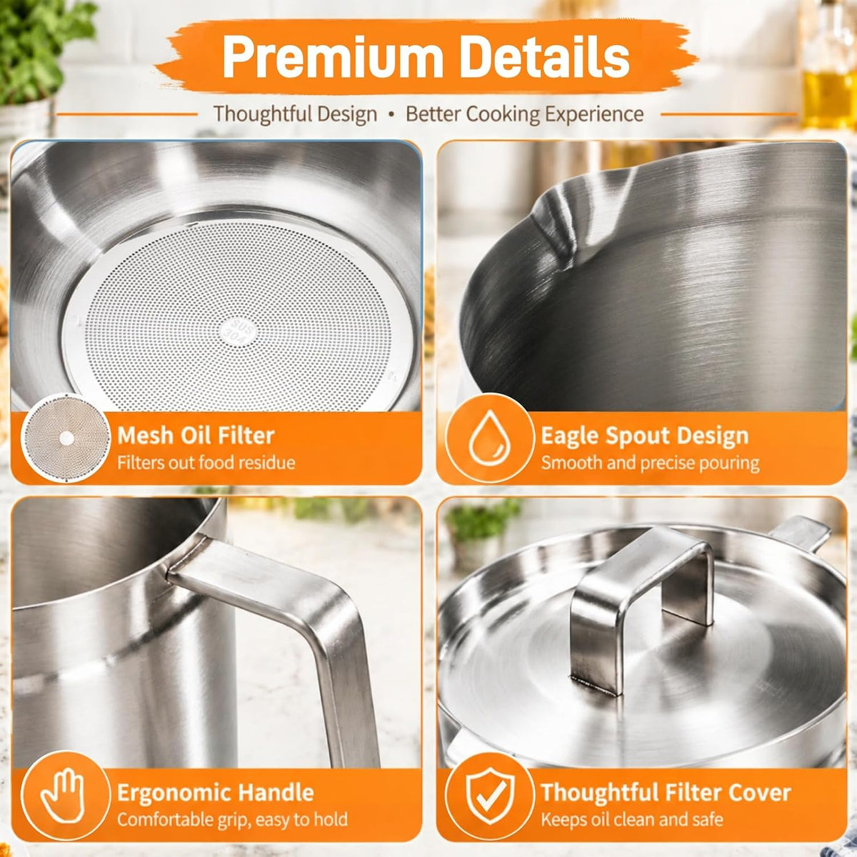 🍳 Multi-Functional 304 Stainless Steel Oil Filter Pot & Deep Fryer Set