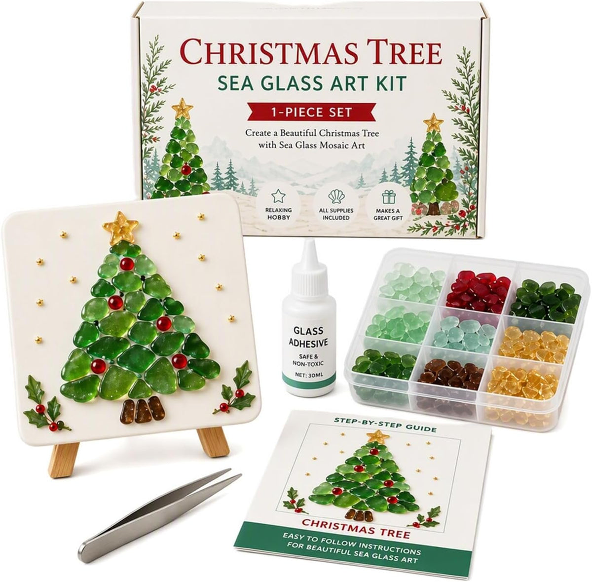 🎄Christmas Sea Glass Art Kit