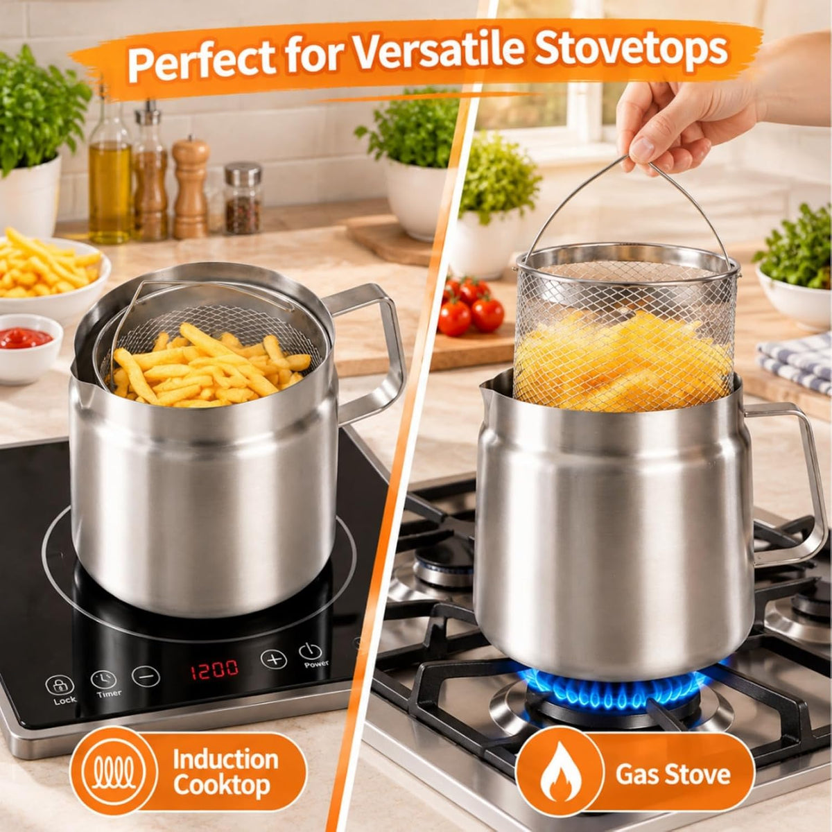 🍳 Multi-Functional 304 Stainless Steel Oil Filter Pot & Deep Fryer Set