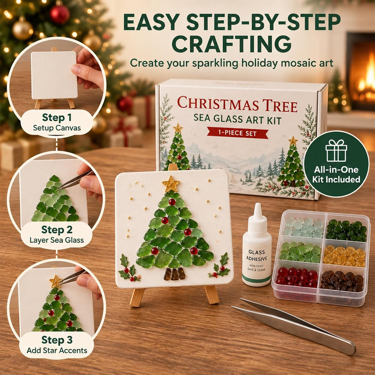 🎄Christmas Sea Glass Art Kit