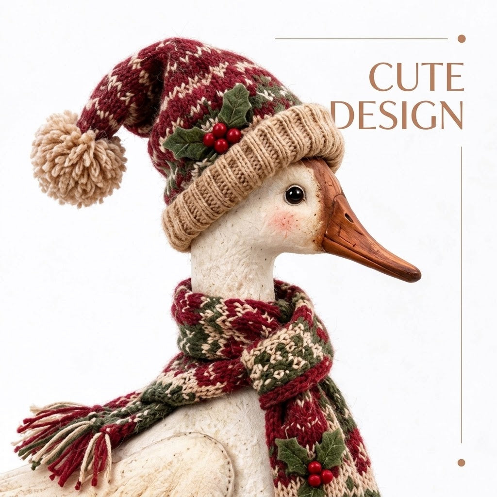 🎄Vintage-Style Christmas Goose Figurine | Vintage Farmhouse Christmas Goose Statue
