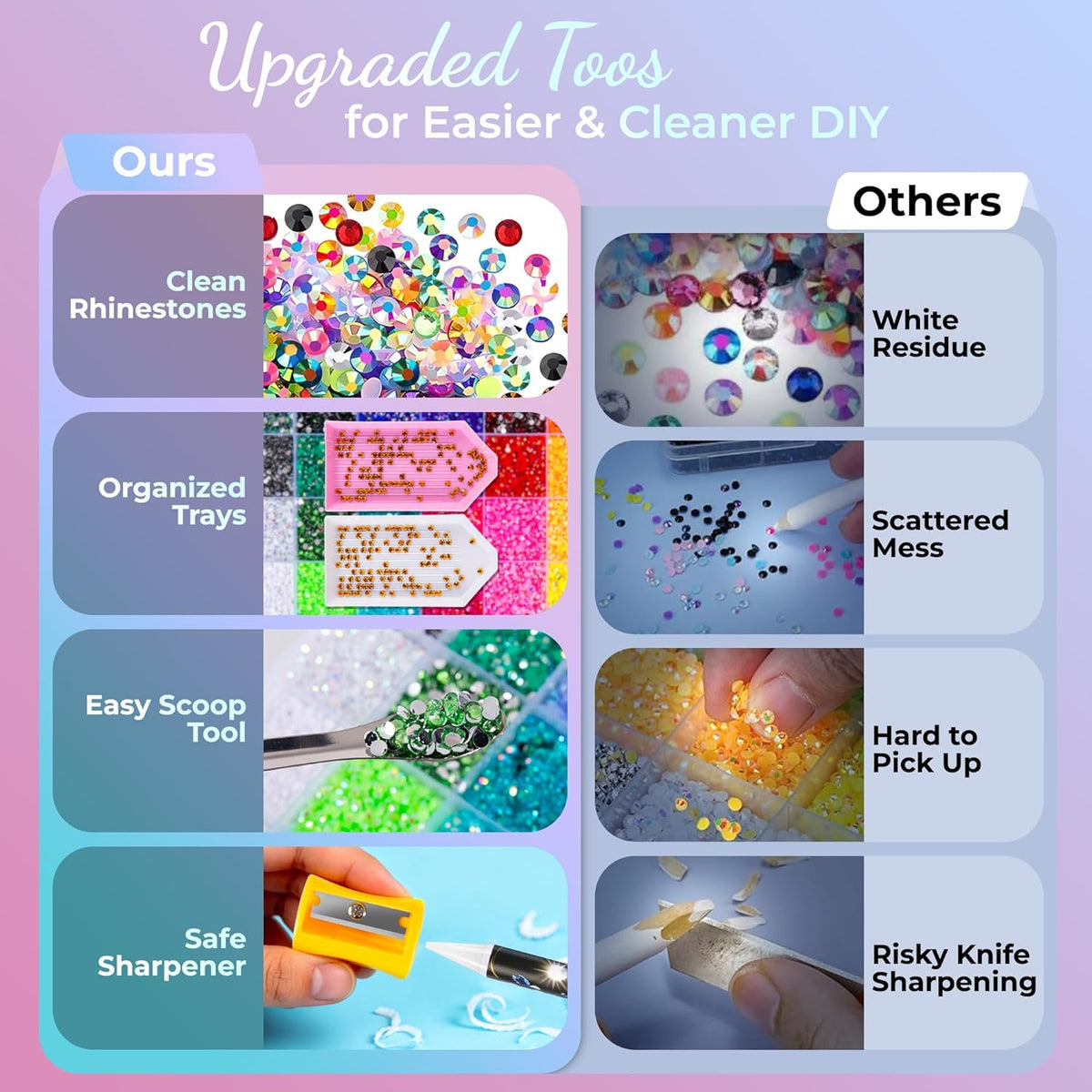 ✨DIY Bedazzling Rhinestone Kit-Suitable for decorating crafts, water bottles, shoes, and phone cases.