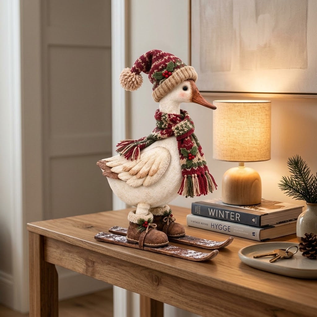 🎄Vintage-Style Christmas Goose Figurine | Vintage Farmhouse Christmas Goose Statue