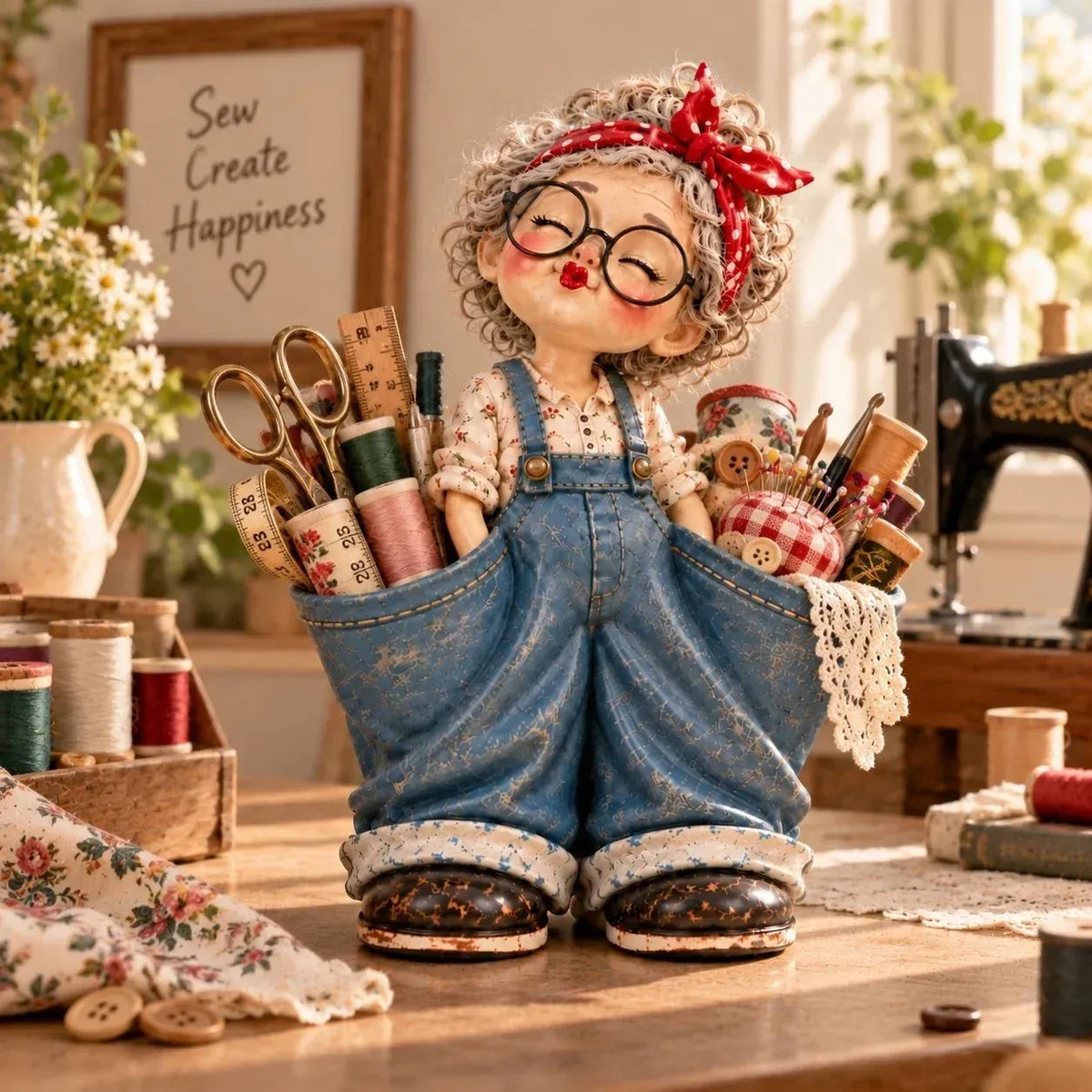 🌟Retro Girl Makeup Brush Holder – Cute Vintage Vanity Organizer