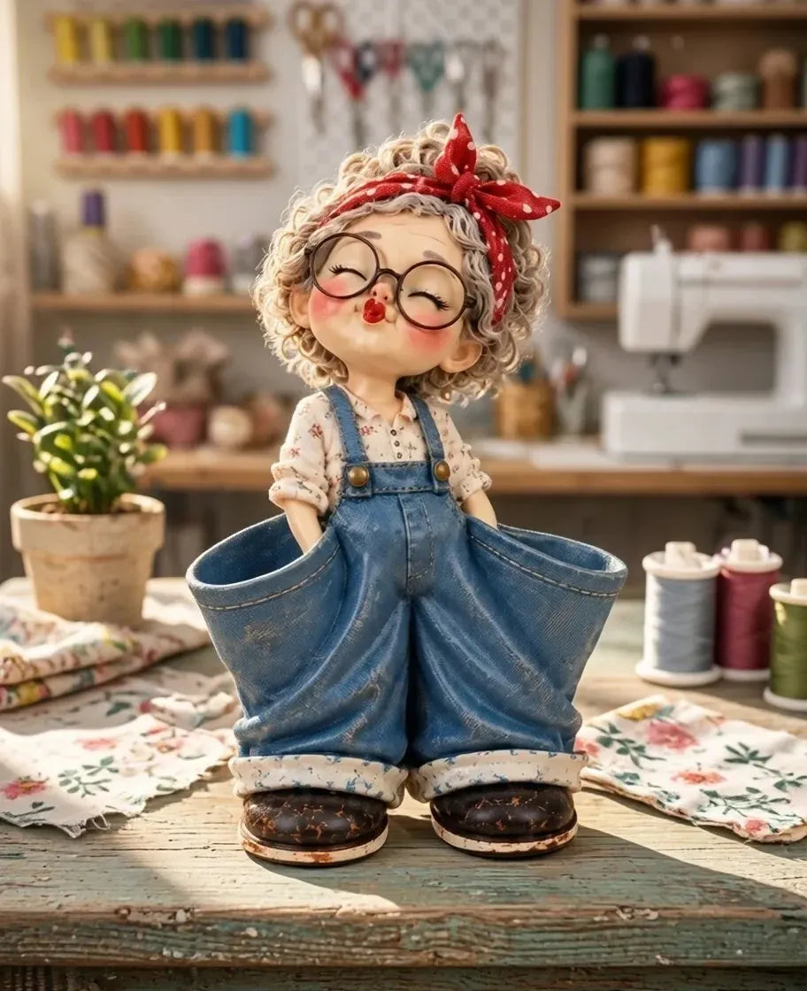 🌟Retro Girl Makeup Brush Holder – Cute Vintage Vanity Organizer