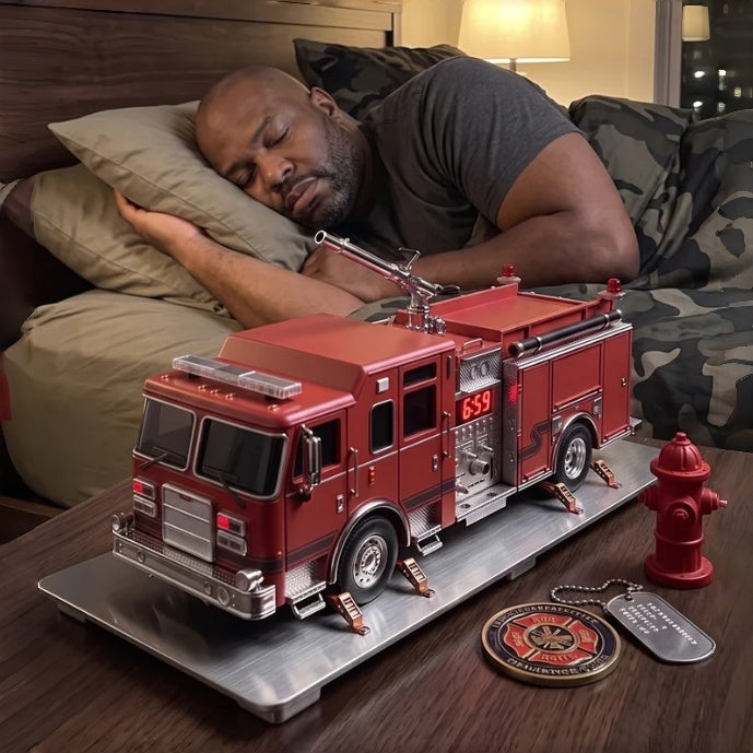 🚒 Pull Box Die-Cast Fire Truck Alarm Clock | Ultimate Heavy-Duty Wake-Up Machine