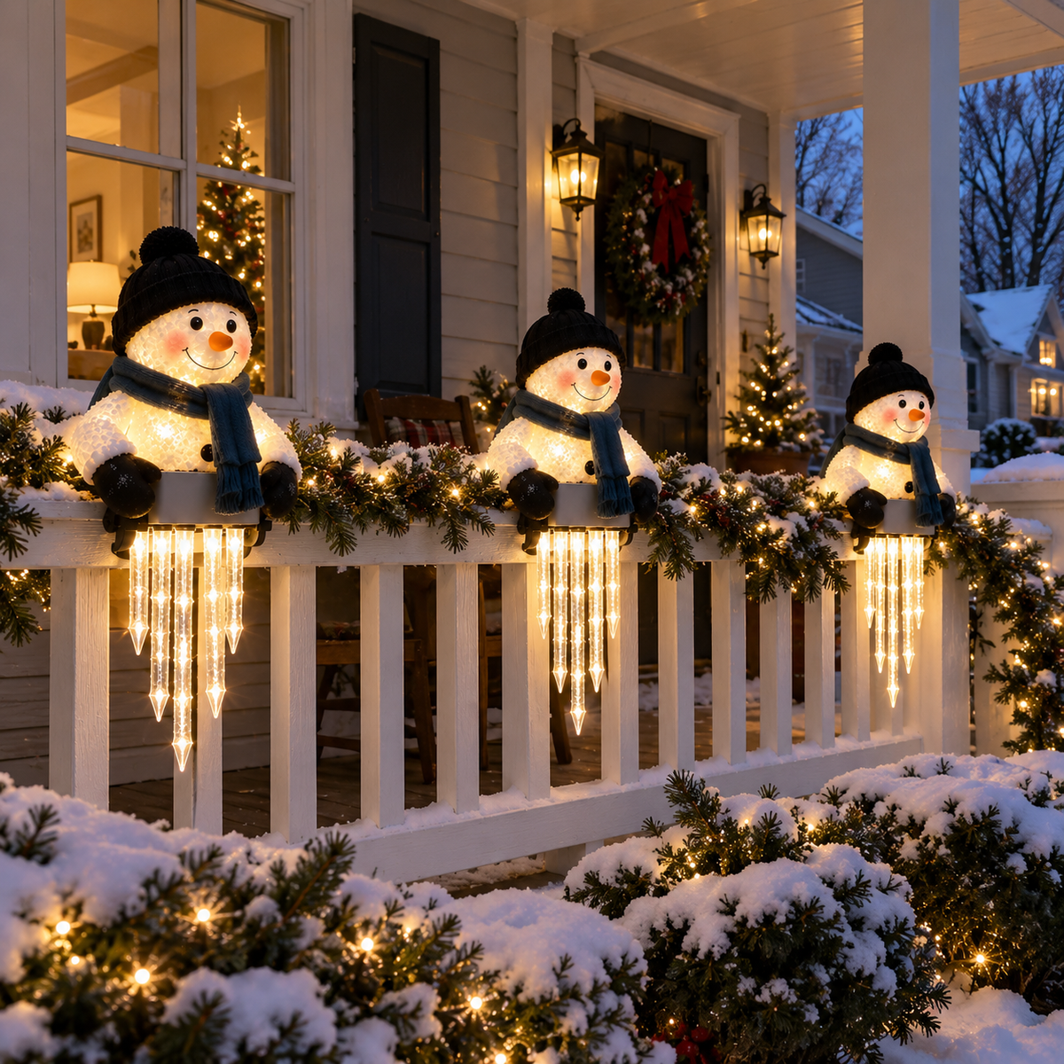 ❄️WinterGlow Snowman Icicle Light Decor