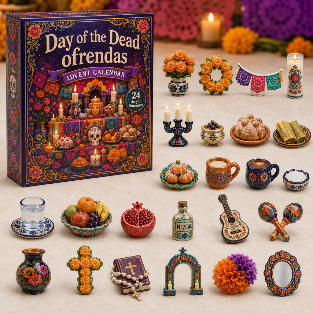 🏵️Day of the Dead Ofrendas Advent Calendar 2026 -24-Day Festive Countdown, Acrylic Charms Blind Box