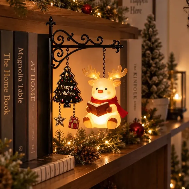 🦌Santa Reindeer Snowman Bookshelf LED Hanging Lamp