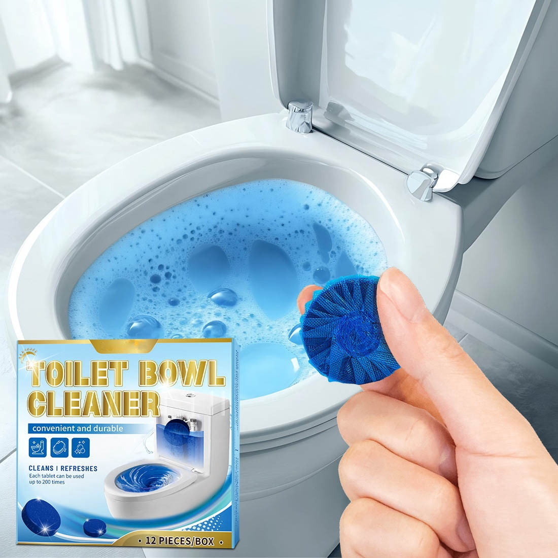 🚽Toilet Tank Cleaner Tablets, Long Lasting Deodorizing Blue Tabs